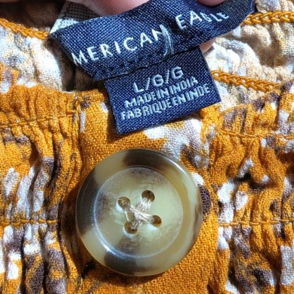 American Eagle Outfitters Women's Yellow and Orange Blouse Size Large - Picture 3 of 3
